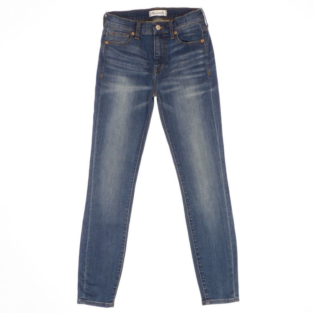 Madewell High Riser Skinny Jeans Size 25 Womens Blue Denim Stretch New 25 x 27.5